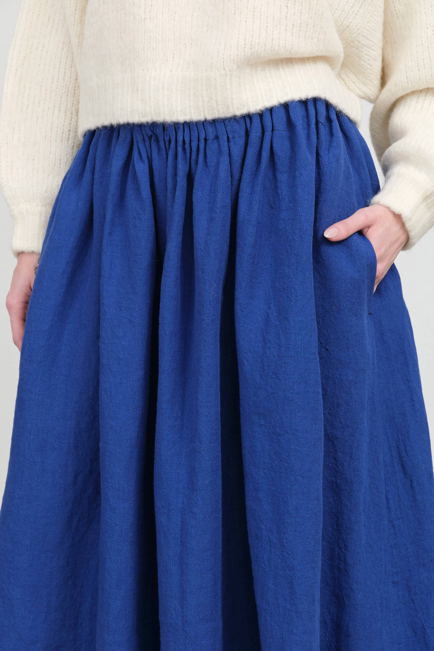 Royal Blue Wide Skirt by Anntian