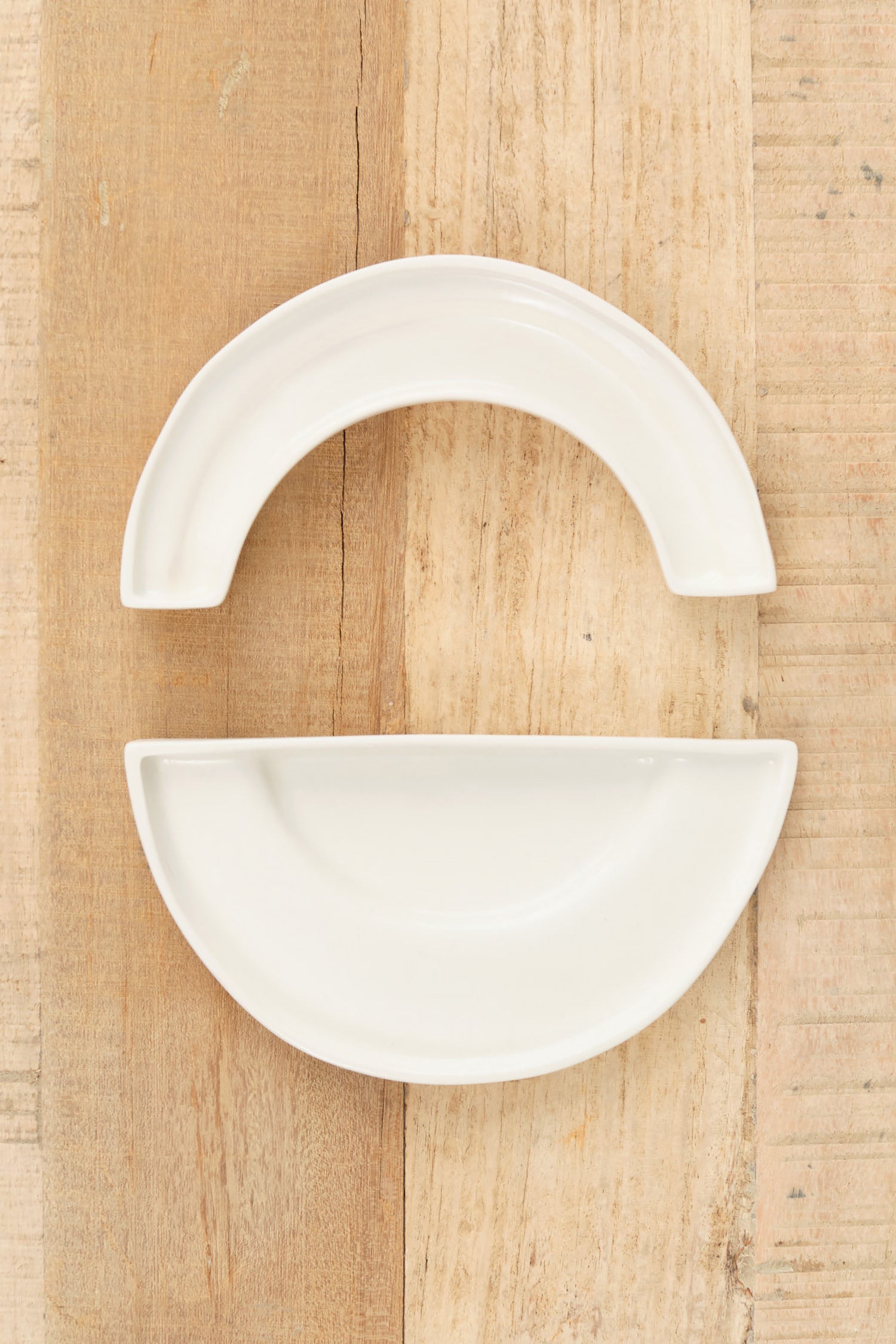 Arc Object Studio Day and Night Plates Set in White Porcelain