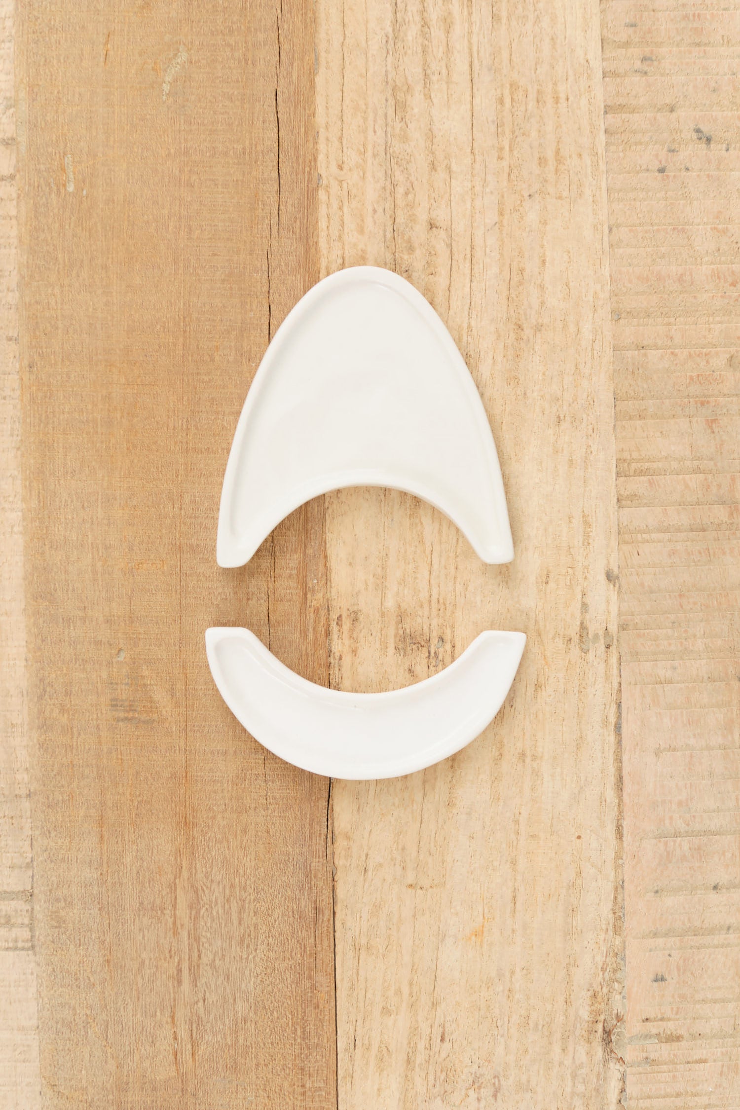 Arc Objects Studio Crescent Moon Plates Set in White Porcelain