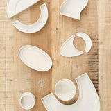 Arc Object Studio Lunar Plate and Bowl Set in White Porcelain