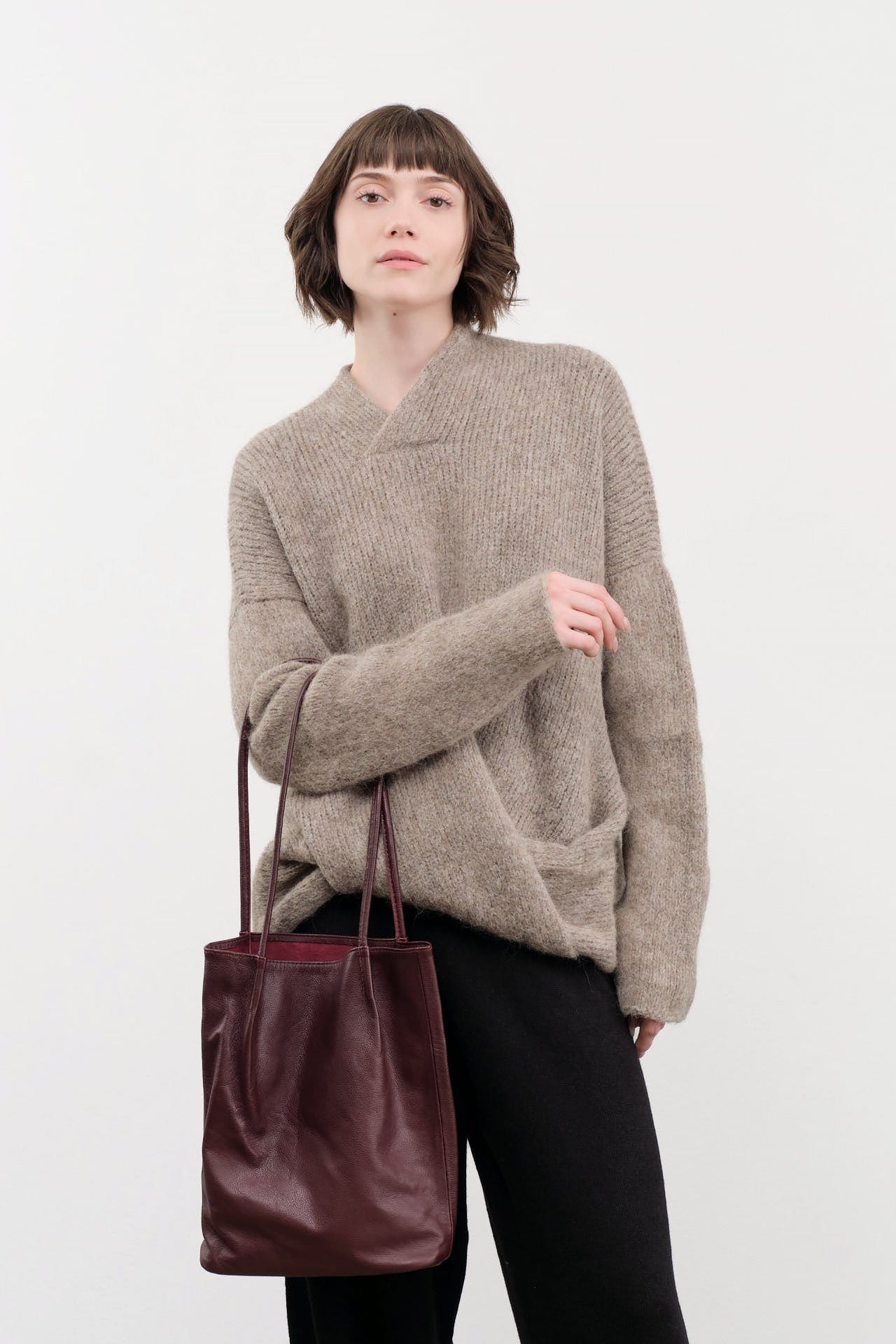 Are Studio Accessories Bags Frances Bag in Bordeaux Bordeaux / 12" L X 9" W X 3" D