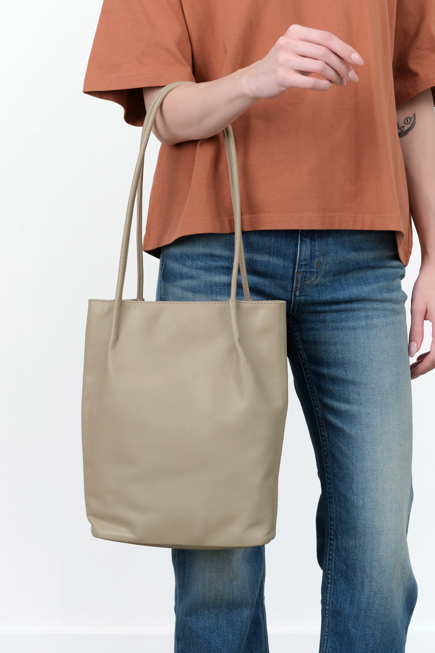 Frances Bag by Are Studio in Fog Leather