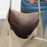 Are Studio Designer Brand Leather Shoulder Strap Frances Bag in Light Tan Fog