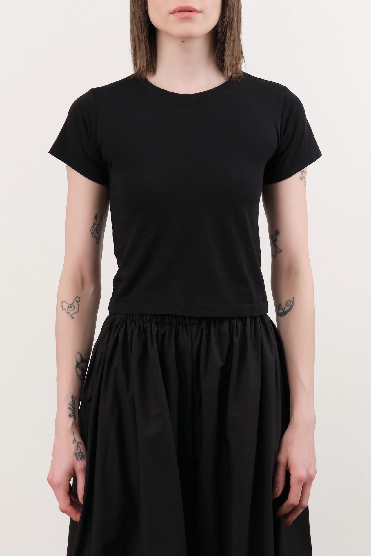 Atelier Delphine Apparel Womens Tees Baby Tee in Black
