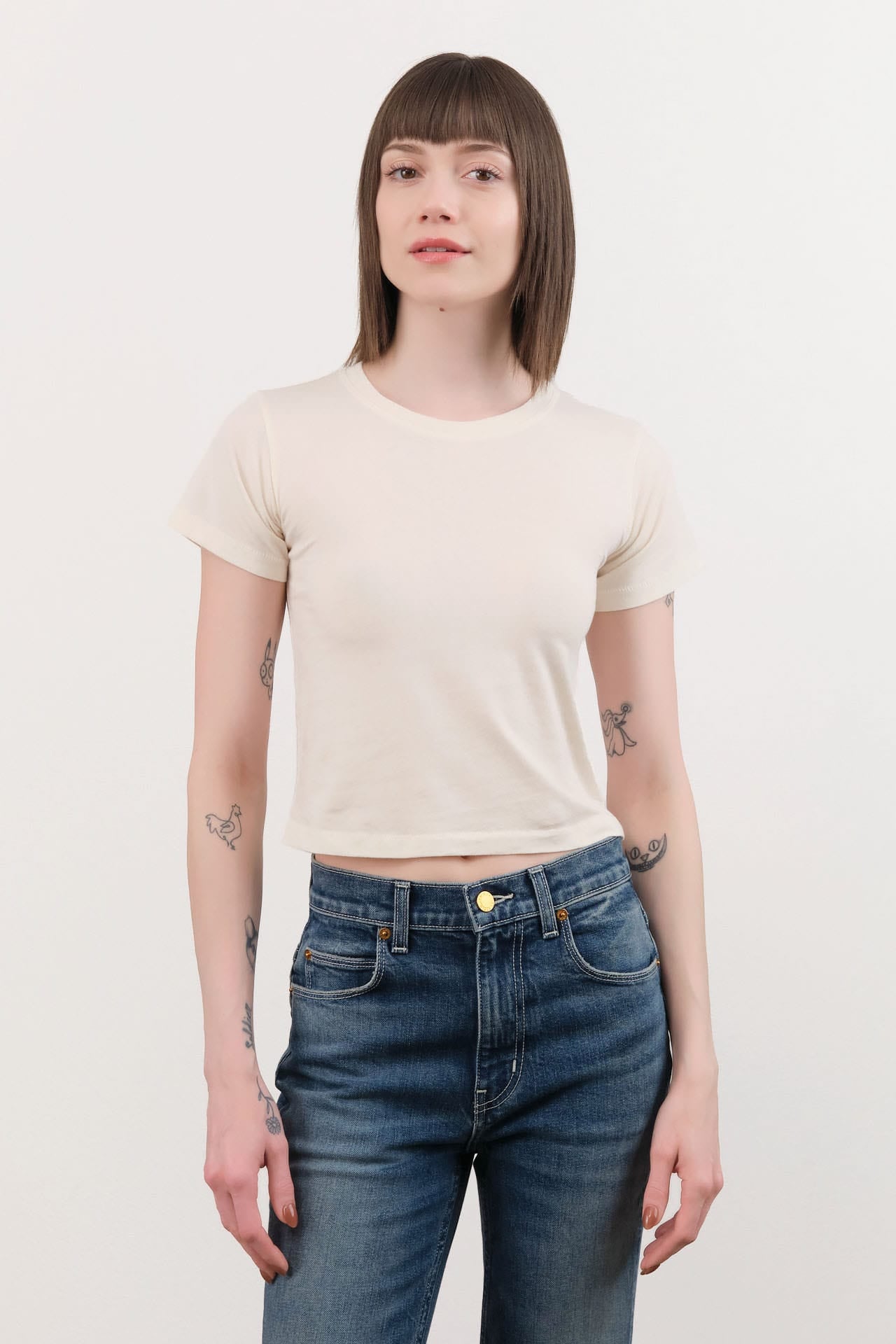 Atelier Delphine Apparel Womens Tees Baby Tee in Cream