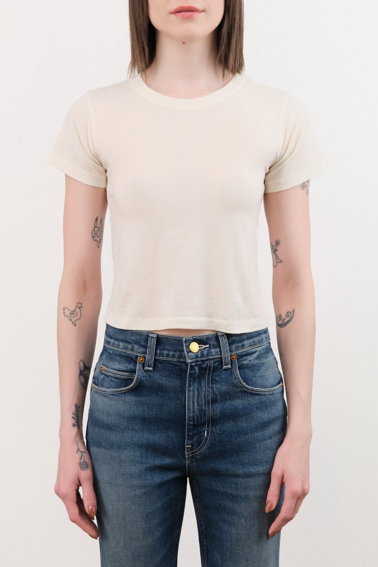 Atelier Delphine Apparel Womens Tees Baby Tee in Cream