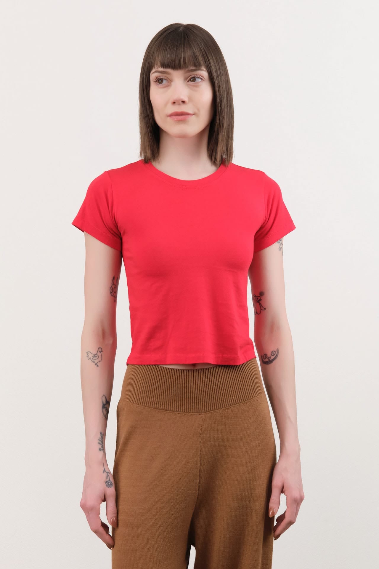 Atelier Delphine Apparel Womens Tees Baby Tee in Red