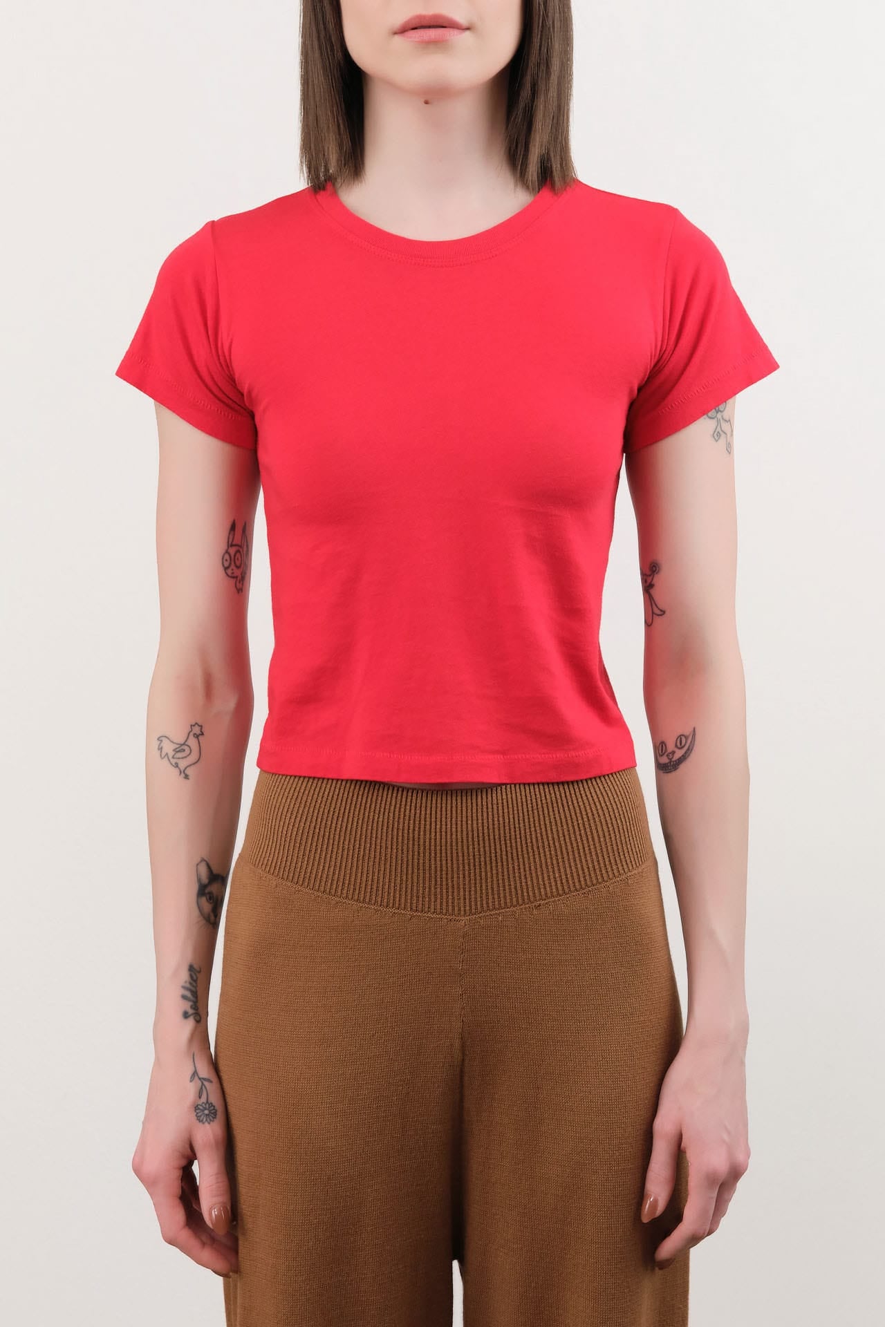 Atelier Delphine Apparel Womens Tees Baby Tee in Red