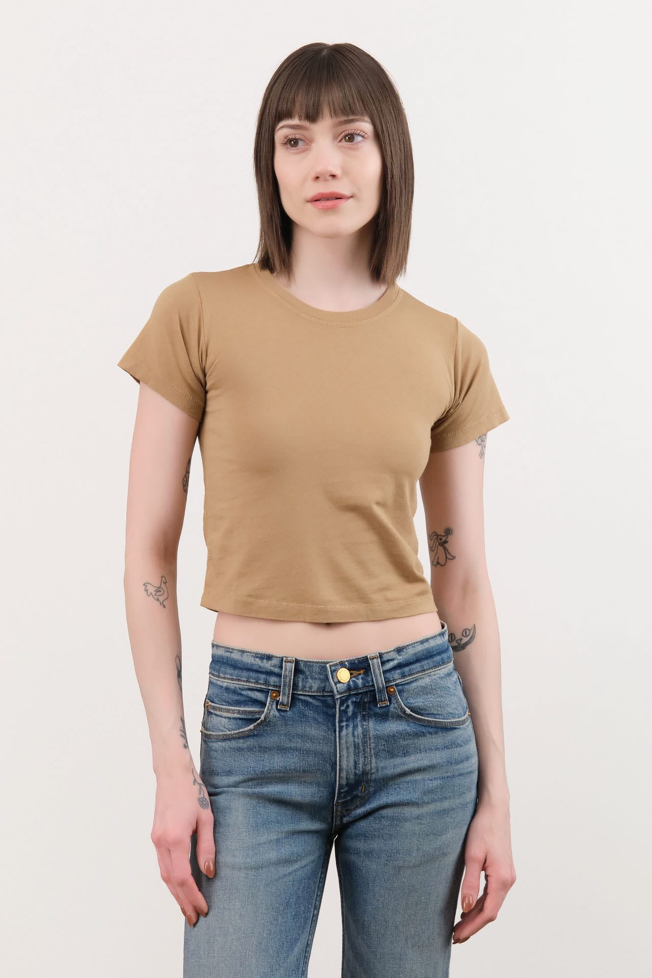 Atelier Delphine Apparel Womens Tees Baby Tee in Tobacco