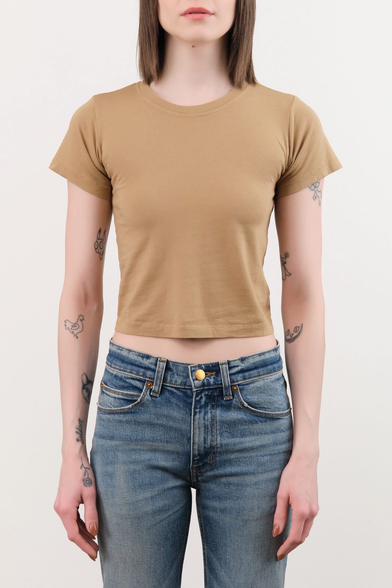 Atelier Delphine Apparel Womens Tees Baby Tee in Tobacco
