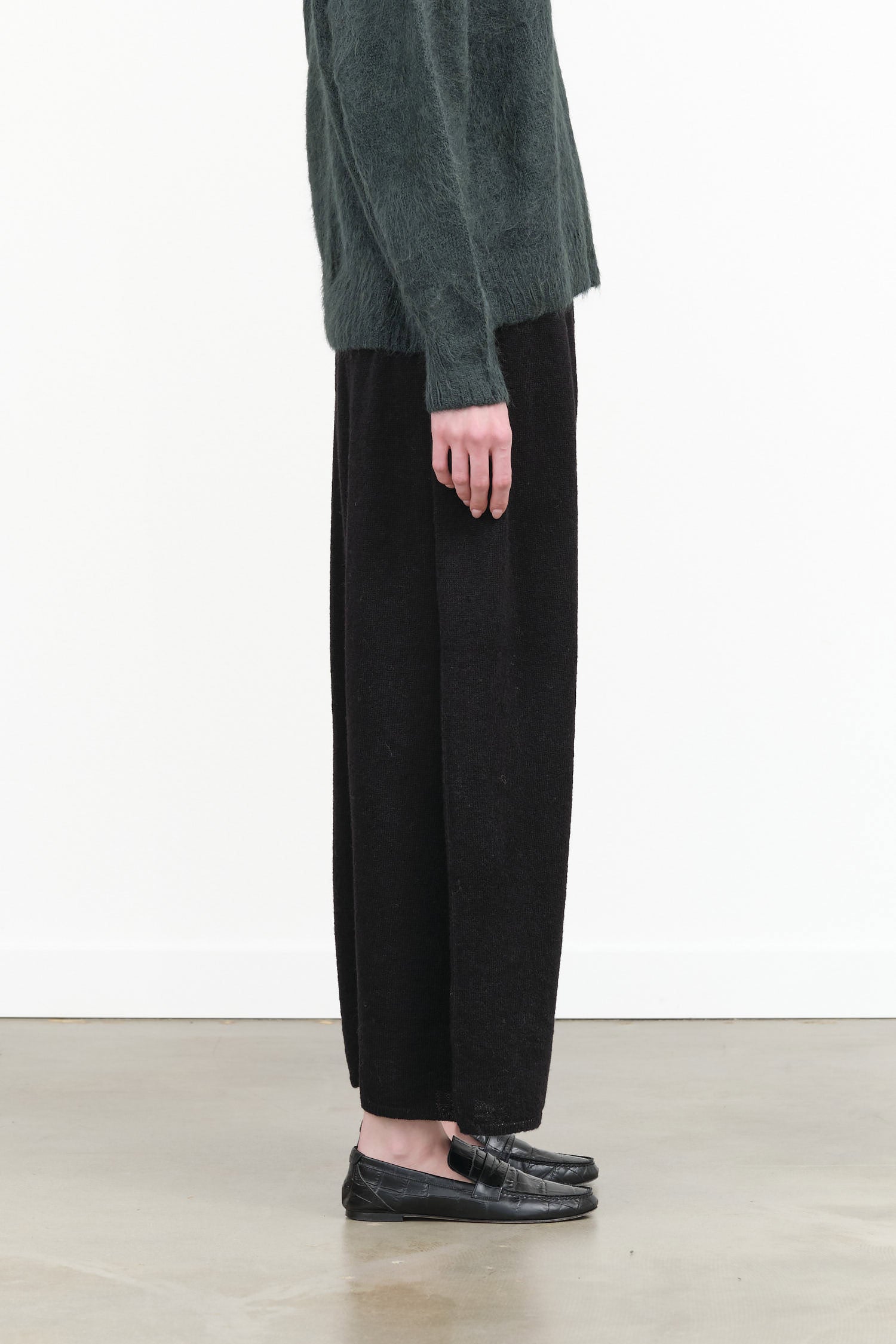 Atelier Delphine Designer Brand Drop Crotch Balloon Pant in Black Wool