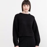 Atelier Delphine Apparel Womens Sweaters Balloon Sleeve Sweater in Black