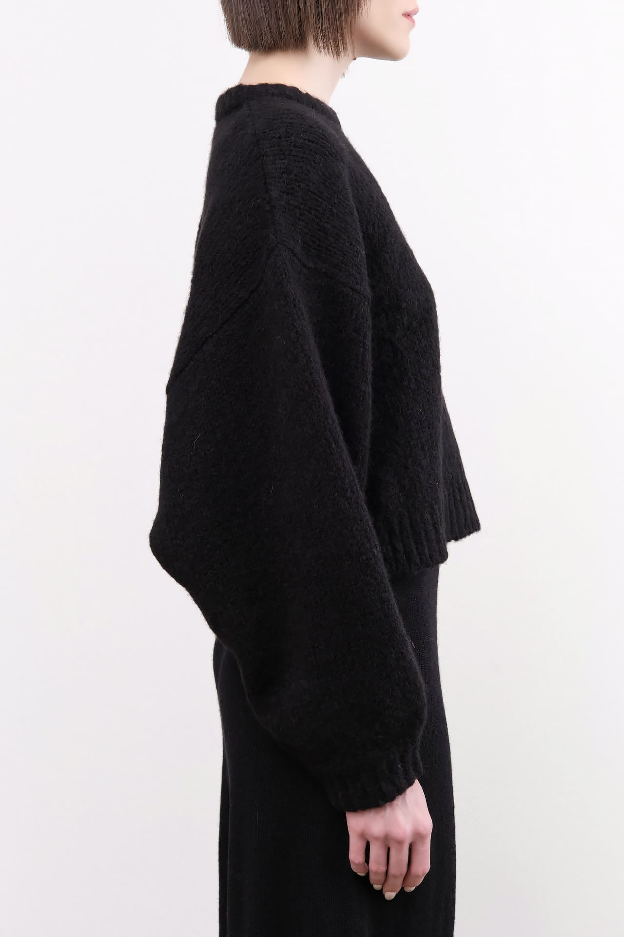 Atelier Delphine Apparel Womens Sweaters Balloon Sleeve Sweater in Black