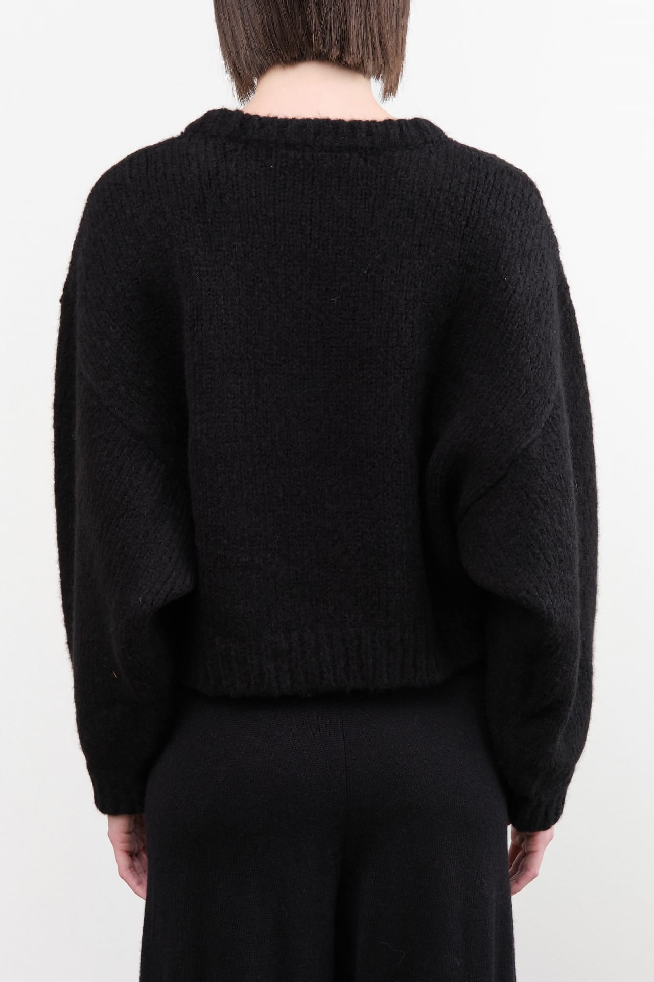 Atelier Delphine Apparel Womens Sweaters Balloon Sleeve Sweater in Black