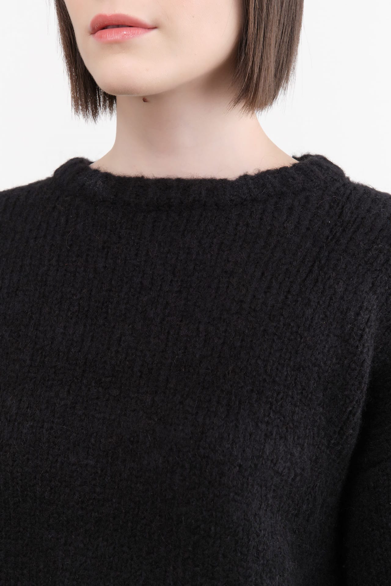 Atelier Delphine Apparel Womens Sweaters Balloon Sleeve Sweater in Black