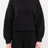 Atelier Delphine Apparel Womens Sweaters Balloon Sleeve Sweater in Black