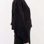 Atelier Delphine Apparel Womens Sweaters Balloon Sleeve Sweater in Black
