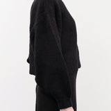 Atelier Delphine Apparel Womens Sweaters Balloon Sleeve Sweater in Black