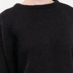 Atelier Delphine Apparel Womens Sweaters Balloon Sleeve Sweater in Black