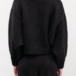 Atelier Delphine Apparel Womens Sweaters Balloon Sleeve Sweater in Black