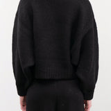 Atelier Delphine Apparel Womens Sweaters Balloon Sleeve Sweater in Black