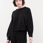 Atelier Delphine Apparel Womens Sweaters Balloon Sleeve Sweater in Black