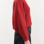 Atelier Delphine Apparel Womens Sweaters Balloon Sleeve Sweater in Burgundy