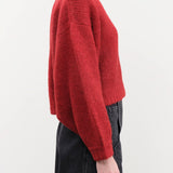 Atelier Delphine Apparel Womens Sweaters Balloon Sleeve Sweater in Burgundy
