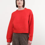 Atelier Delphine Apparel Womens Sweaters Balloon Sleeve Sweater in Coral