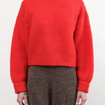 Atelier Delphine Apparel Womens Sweaters Balloon Sleeve Sweater in Coral