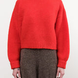 Atelier Delphine Apparel Womens Sweaters Balloon Sleeve Sweater in Coral