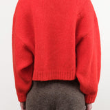 Atelier Delphine Apparel Womens Sweaters Balloon Sleeve Sweater in Coral