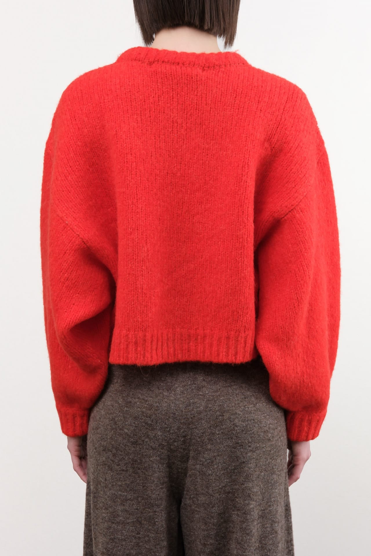 Atelier Delphine Apparel Womens Sweaters Balloon Sleeve Sweater in Coral