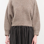 Atelier Delphine Apparel Womens Sweaters Balloon Sleeve Sweater in Deer