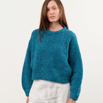 Atelier Delphine Apparel Womens Sweaters Balloon Sleeve Sweater in Teal