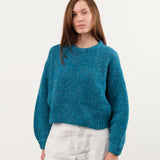 Atelier Delphine Apparel Womens Sweaters Balloon Sleeve Sweater in Teal