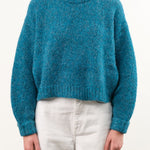Atelier Delphine Apparel Womens Sweaters Balloon Sleeve Sweater in Teal