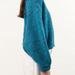 Atelier Delphine Apparel Womens Sweaters Balloon Sleeve Sweater in Teal