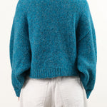 Atelier Delphine Apparel Womens Sweaters Balloon Sleeve Sweater in Teal