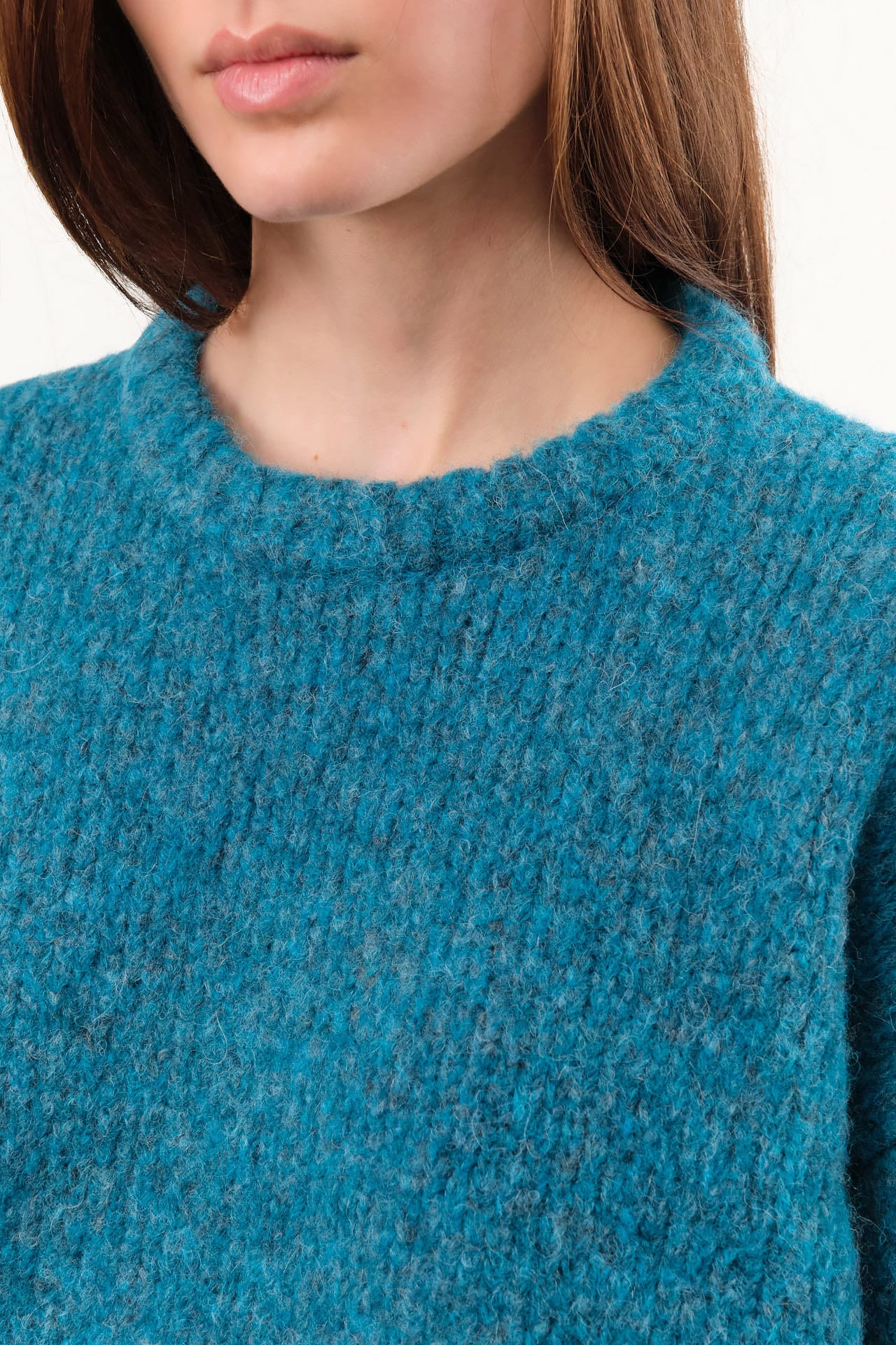 Atelier Delphine Apparel Womens Sweaters Balloon Sleeve Sweater in Teal