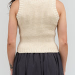 Back view of Boucle Tank in Cream
