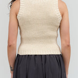 Back view of Boucle Tank in Cream