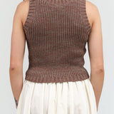 Back view of Boucle Tank in Mocha