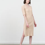 Atelier Delphine Boucle V-Neck Dress in Grain