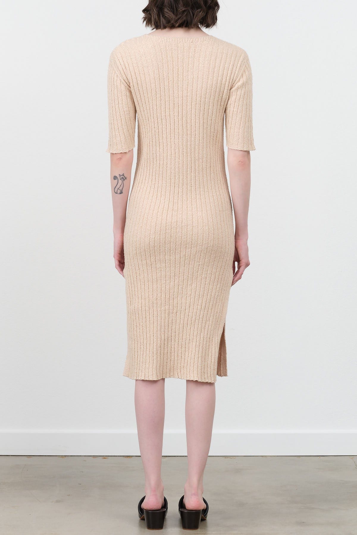 Atelier Delphine | Boucle V-Neck Dress Medium | Grain | Women's
