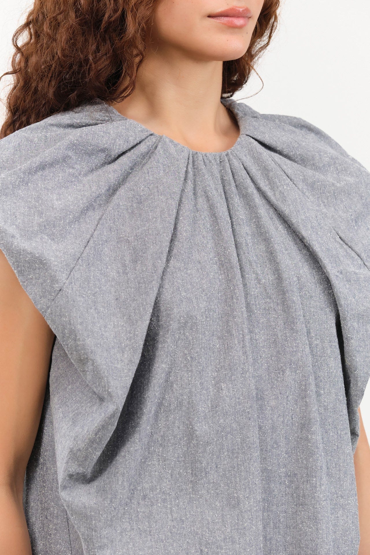 Atelier Delphine Apparel Womens Dresses Cacie Dress in Chambray