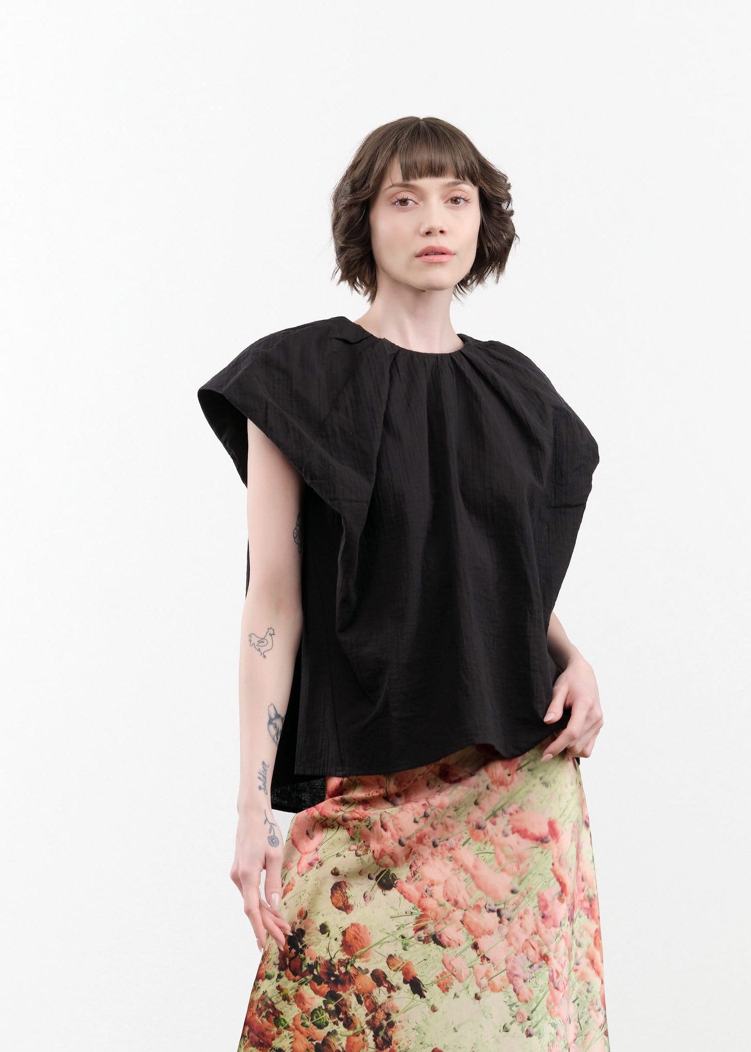 Atelier Delphine Apparel Womens Blouses Cacie Top in Black