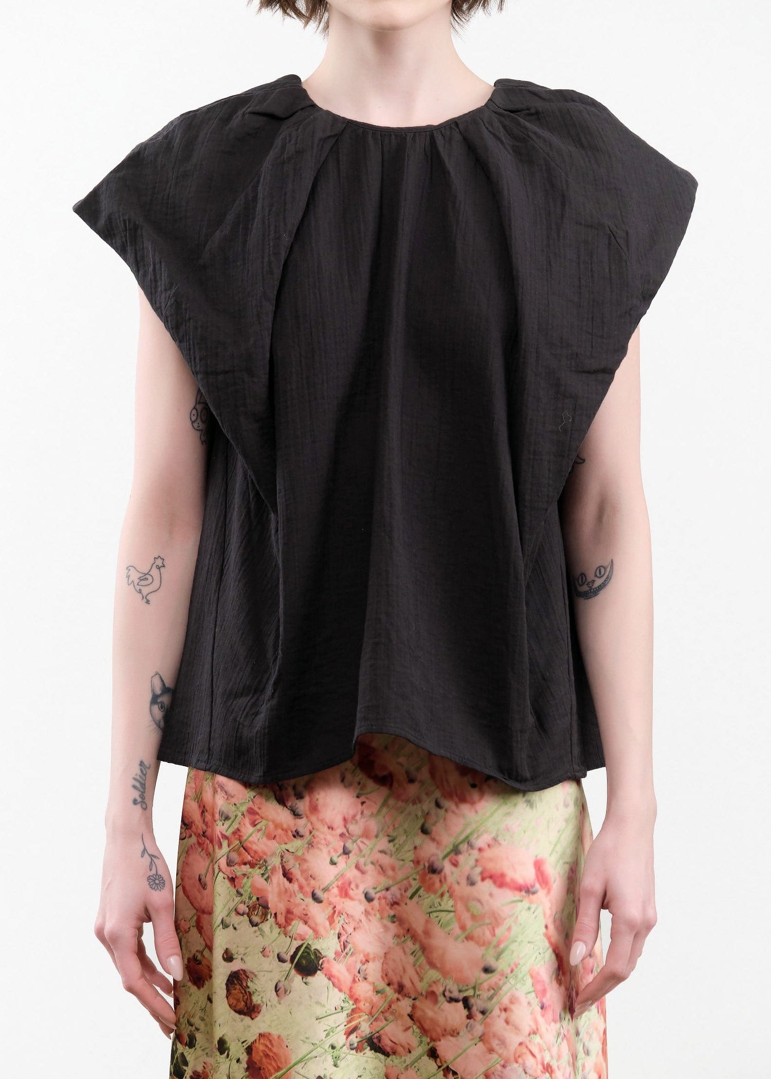 Atelier Delphine Apparel Womens Blouses Cacie Top in Black