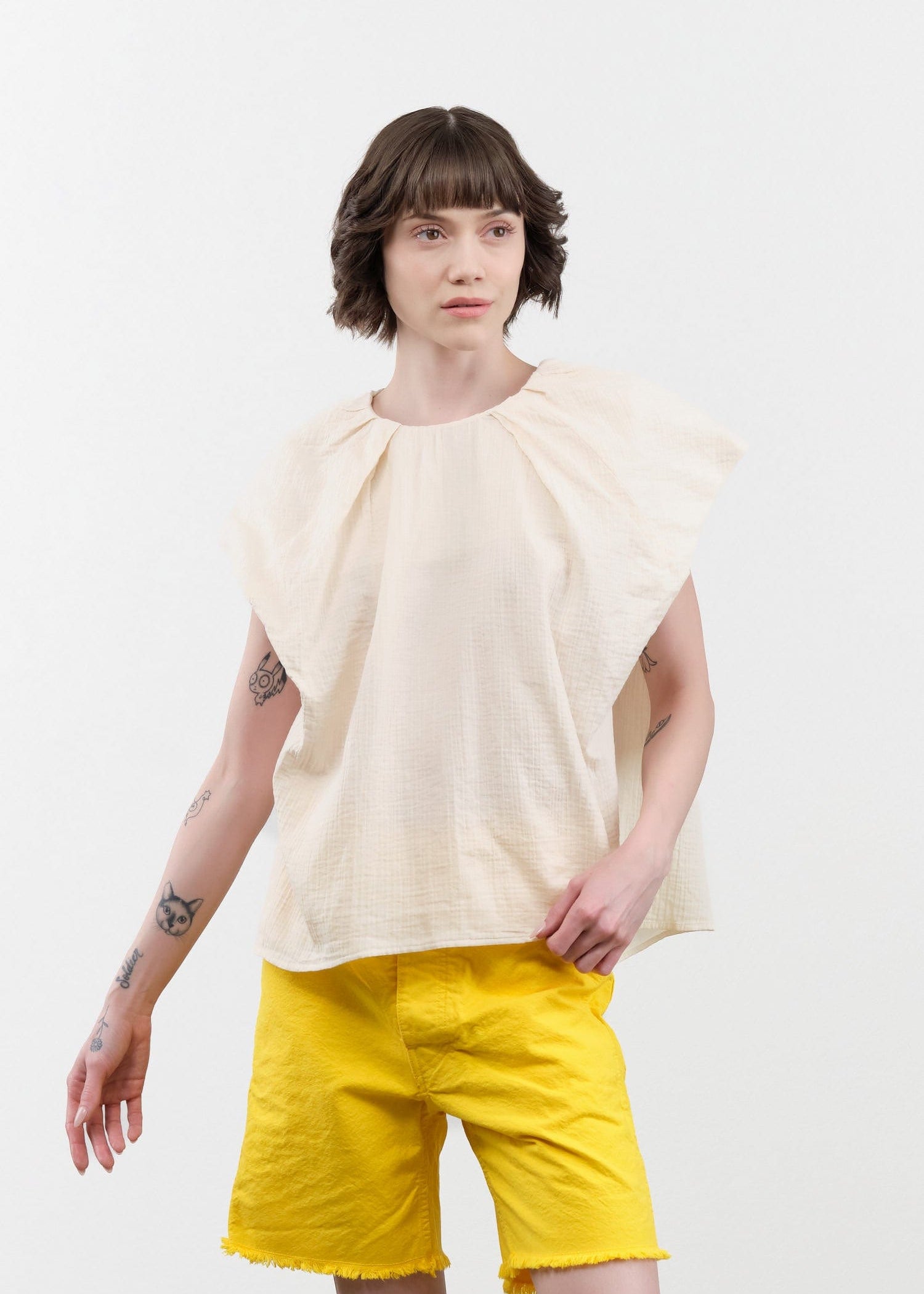 Atelier Delphine Apparel Womens Blouses Cacie Top in Kinari