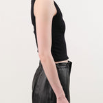 Atelier Delphine Apparel Womens Tees Crop Rib Tank in Black